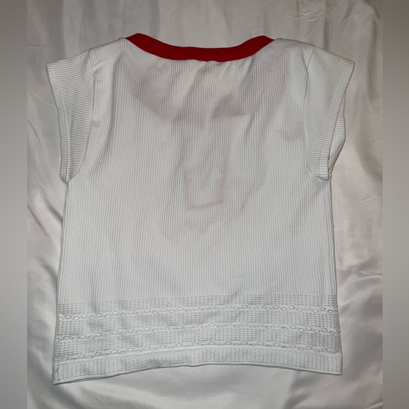 Under White/Red Ribbed Top - Picture 4 of 4